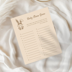 Bunny Light Beige Gender Reveal Baby Name Game