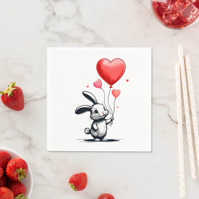 Bunny Love Balloons  Napkin (Insitu)