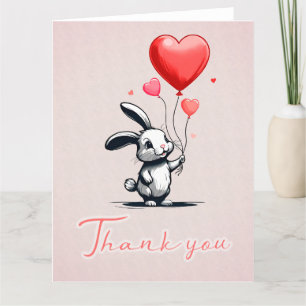 Bunny Love Balloons Thank You Card