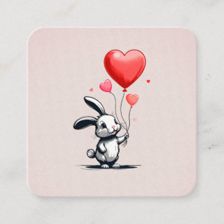 Bunny Love Balloons Valentine's card