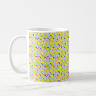 Bunny Love bright light colours almost pastel shad Coffee Mug