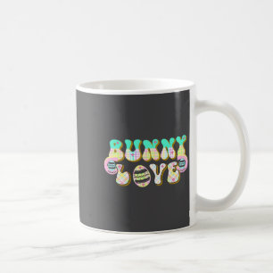 Bunny Love Buffalo Plaid Retro Groovy Easter Day Coffee Mug