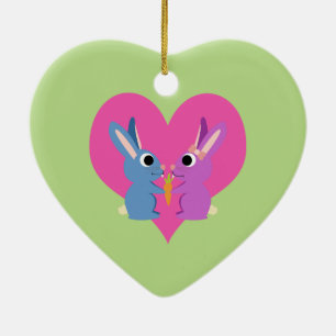 Bunny Love Ceramic Ornament