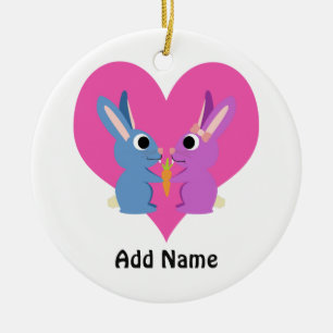 Bunny Love Ceramic Ornament