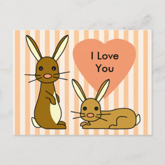 Bunny Love - Cute Rabbits Postcard