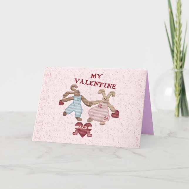 BUNNY LOVE VALENTINE HOLIDAY CARD (Front)