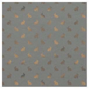 Bunny lover silver gold fabric