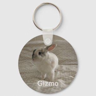 Bunny Lover's Personalized Photo and Name Keepsake Keychain