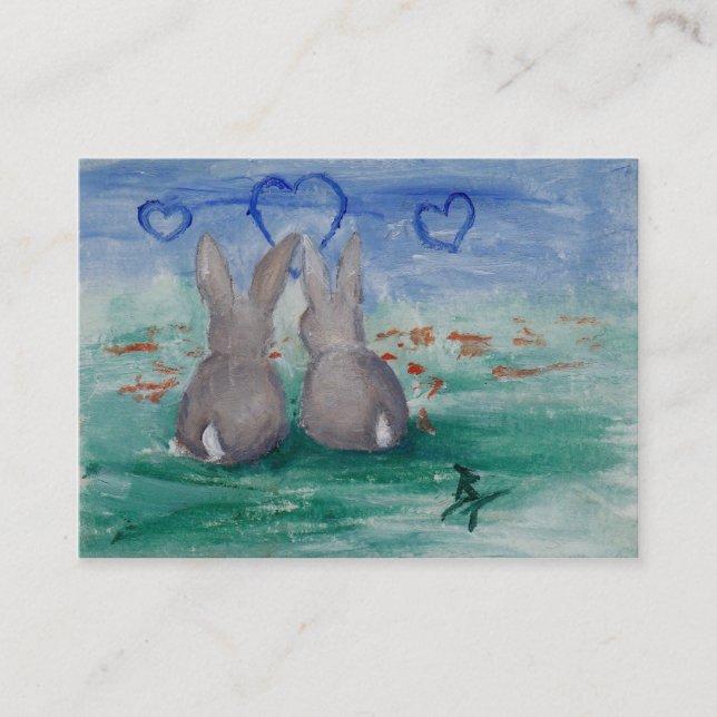 Bunny Lovin' aceo Business Card (Front)