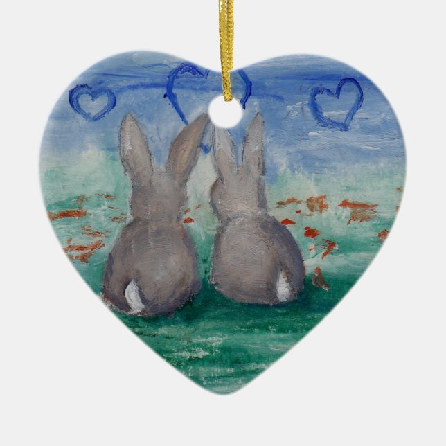 Bunny Lovin' aceo Ceramic Ornament (Front)