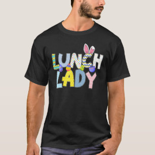 Bunny Lunch Lady Egg Easter Day Floral Women T-Shirt