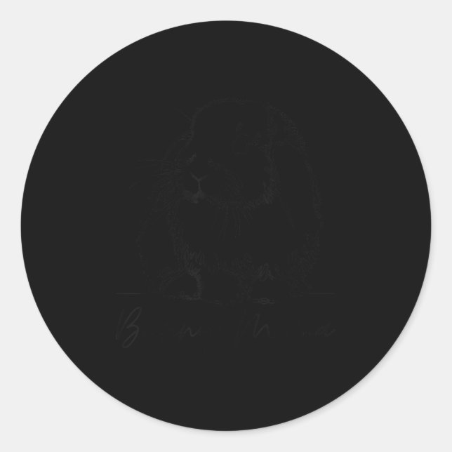 Bunny Mama Holland Lop Mom Cute Lop Rabbit Line Ar Classic Round Sticker (Front)