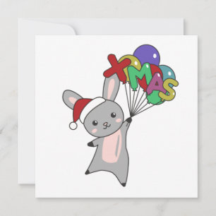 Bunny Merry Christmas Winter Animals Rabbit Invitation