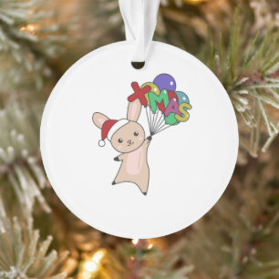 Bunny Merry Christmas Winter Animals Rabbit Ornament