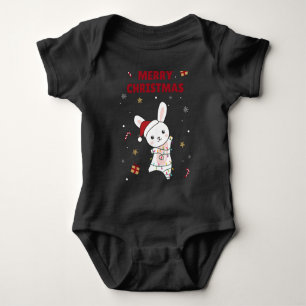Bunny Merry Christmas Winter Animals Rabbits Baby Bodysuit