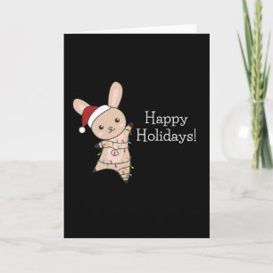 Bunny Merry Christmas Winter Animals Rabbits Card