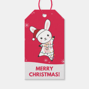 Bunny Merry Christmas Winter Animals Rabbits Gift  Tags