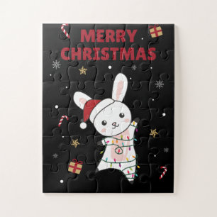Bunny Merry Christmas Winter Animals Rabbits Jigsaw Puzzle