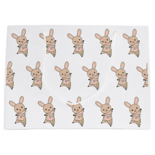 Bunny Merry Christmas Winter Animals Rabbits Large Gift Bag