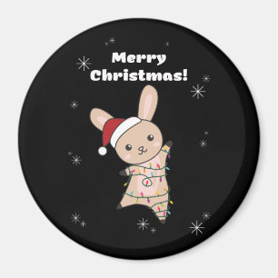 Bunny Merry Christmas Winter Animals Rabbits Magne Magnet