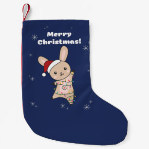 Bunny Merry Christmas Winter Animals Rabbits Small Stocking