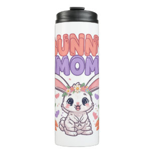 Bunny Mom Floral Crown Thermal Tumbler