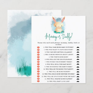 Bunny mommy or daddy baby shower game