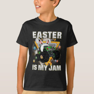 Bunny Monster Truck Easter Is My Jam Day Boys Todd T-Shirt
