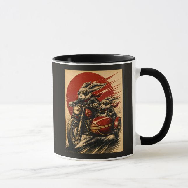 Bunny Motorcycle Sidecar Mug (Right)
