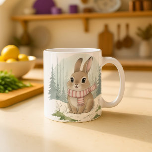 Bunny Mug Cute Watercolor Winter Rabbit Christmas 