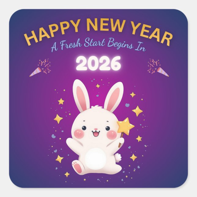 Bunny New Year 2026 Sticker (Devant)