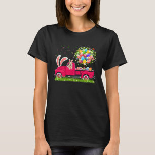 Bunny Norwich Terrier Pickup Truck Easter Eggs Tre T-Shirt