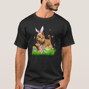 Bunny Norwich Terrier With Egg Basket Easter Hunti T-Shirt