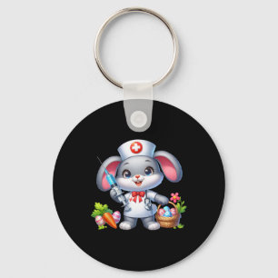 Bunny Nurse Easter Day Stethoscope Rabbit Scrub To Keychain