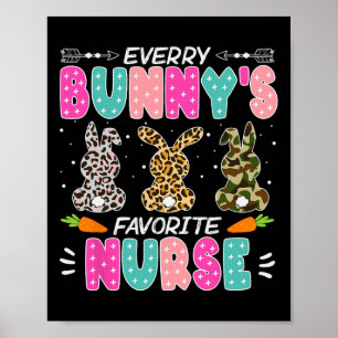 Bunny Nurse Fun Easter Day Hospital Medical Women  Poster