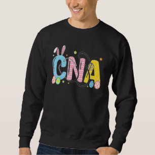Bunny Nurse Funny Egg Easter Day Floral Women Cna Sweatshirt
