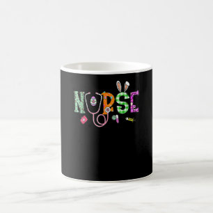 Bunny Nurse Stethoscope Scrub Nursing Easter Day Coffee Mug