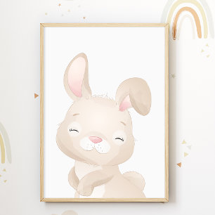 Bunny Nursery Poster Forêt Animaux Enfants