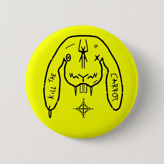 Bunny of Doom Funny Weird Rabbit 2 Inch Round Button (Front)