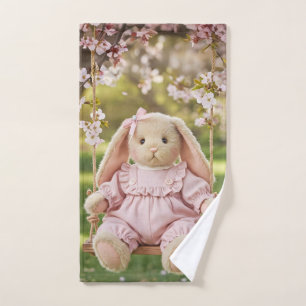  Bunny on a Swing, Collection by Natasha Us   Hand Towel