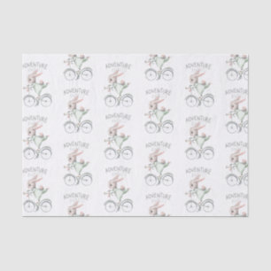 Bunny on Bicycle Adventure Awaits Tissue Paper 