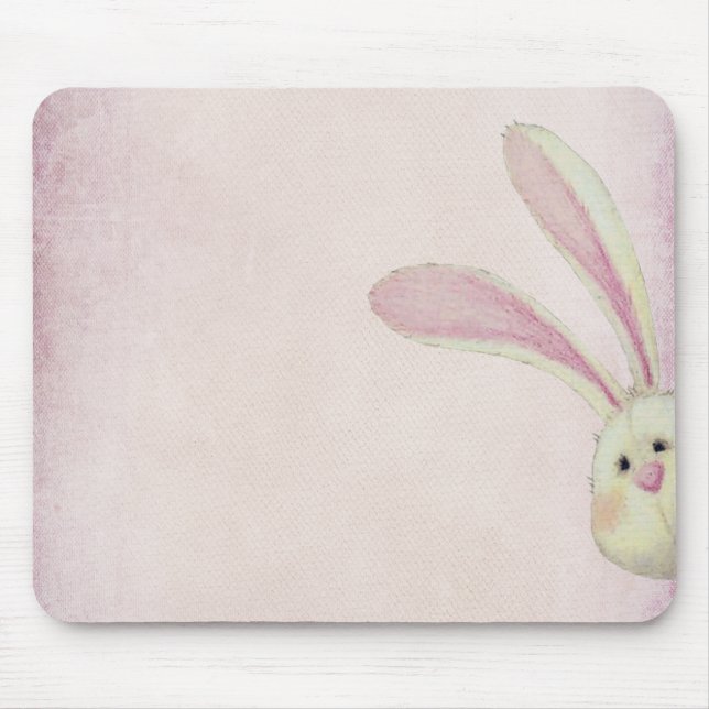 bunny on pink mouse pad (Front)