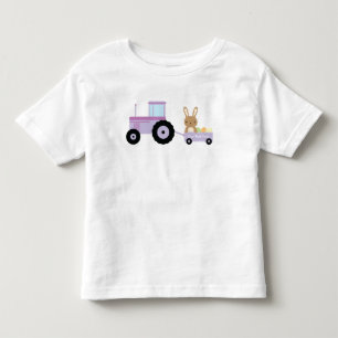 Bunny on Tractor Add Your Text to Personalize Toddler T-shirt