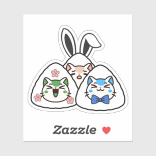 Bunny Onigiri Cats - Kawaii Sakura Spring