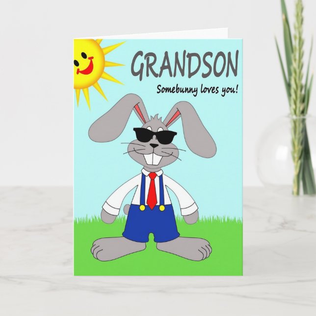 Bunny Overalls Love You Card (Front)