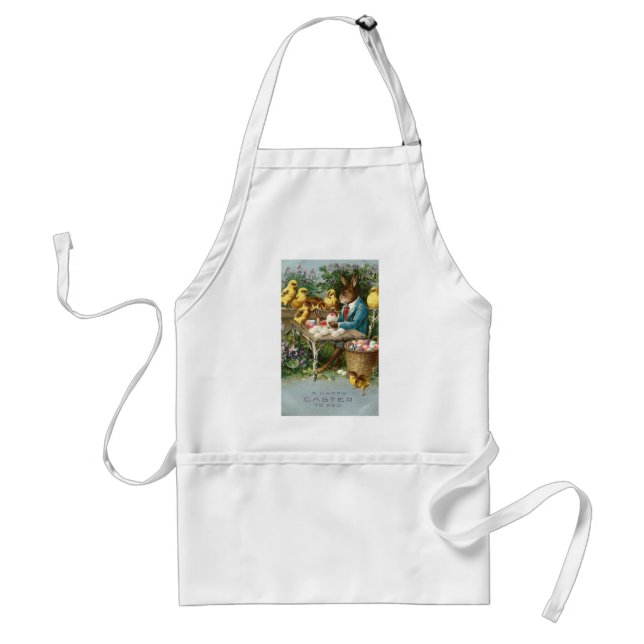 Bunny Painting Easter Eggs Vintage Standard Apron (Front)