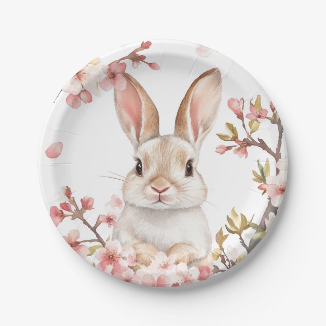 Bunny paper plates for parties (Front)