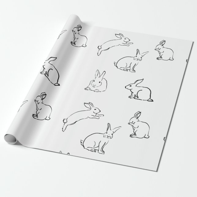 Bunny Party Wrapping Paper (Unrolled)