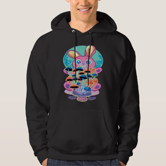 Bunny Pastel Goth And Mushrooms Hoodie (Front)
