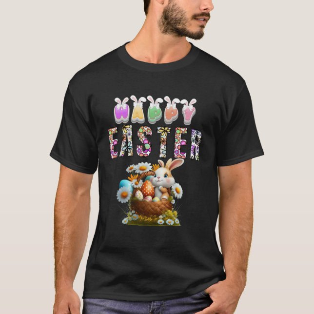 Bunny Pastel Spring Hunt Eggs Rabbit Happy Easter  T-Shirt (Front)